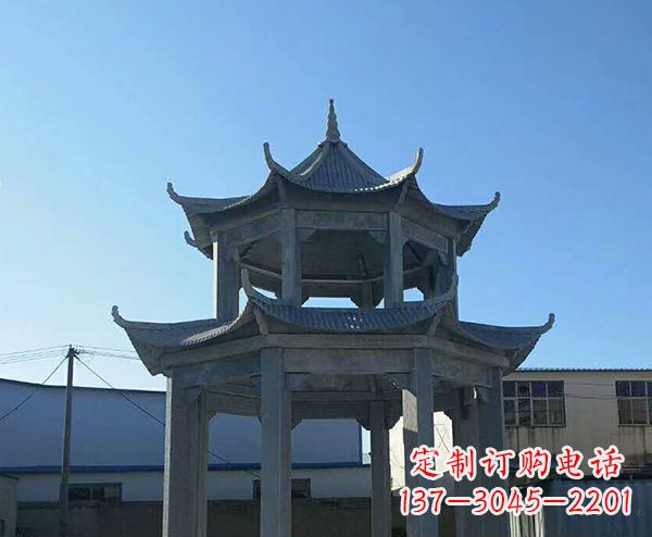 兰州双层仿古石凉亭石雕_1