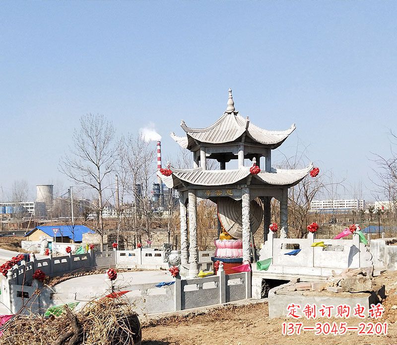 兰州双层石凉亭石雕 (2)