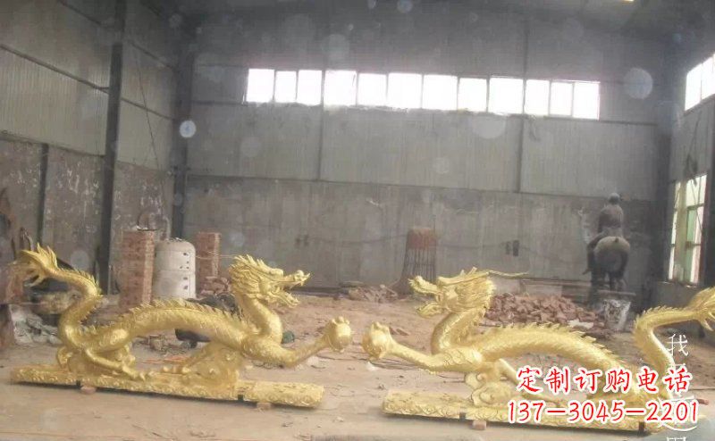 兰州双龙戏珠广场铜雕 (2)