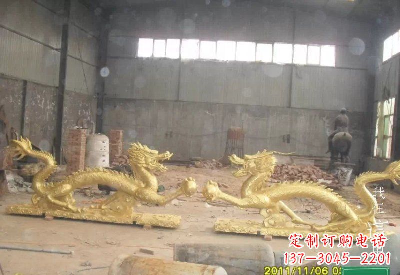兰州双龙戏珠铜雕