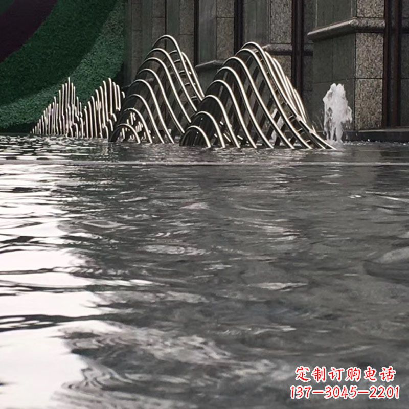 兰州水池水景假山不锈钢