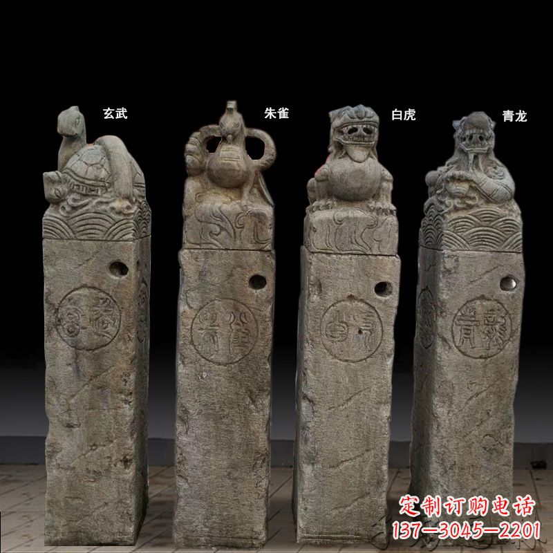兰州四神兽拴马桩石雕