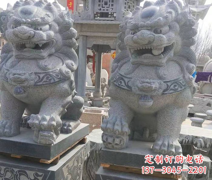 兰州寺庙景观仿古石狮子 (3)