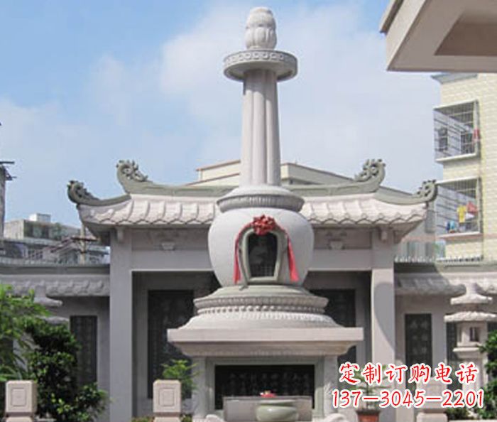 兰州寺庙景观舍利塔石雕 (4)