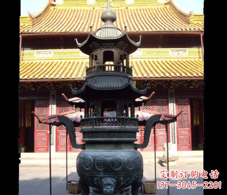 兰州寺庙景观香炉铜雕