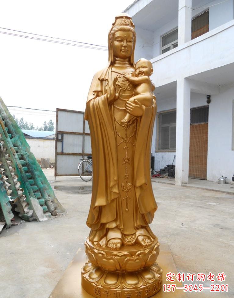 兰州寺庙立式送子观音铜雕