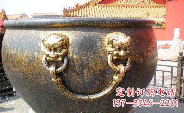 兰州寺庙水缸铜雕 (3)