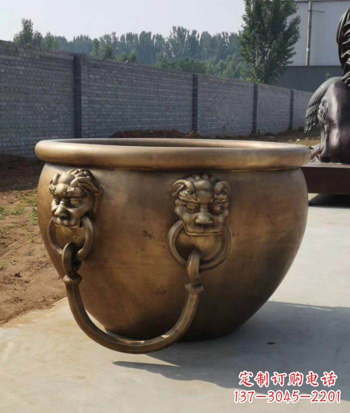 兰州寺庙铜雕水缸