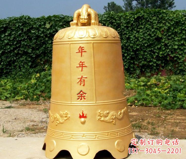 兰州寺庙铜钟雕塑 (2)