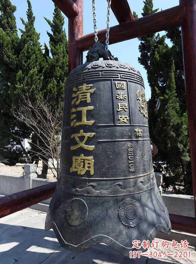 兰州寺庙铜钟雕塑 (5)