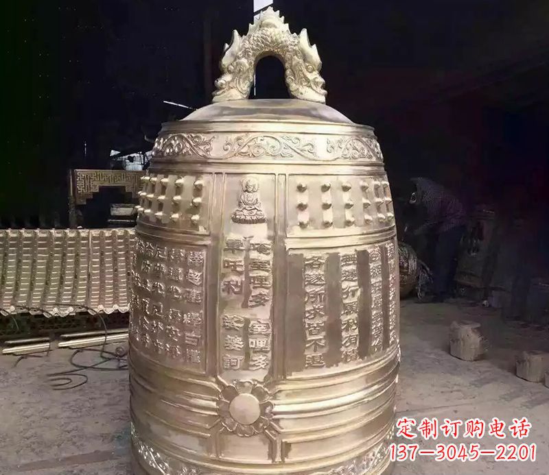 兰州寺庙铜钟雕塑 (3)
