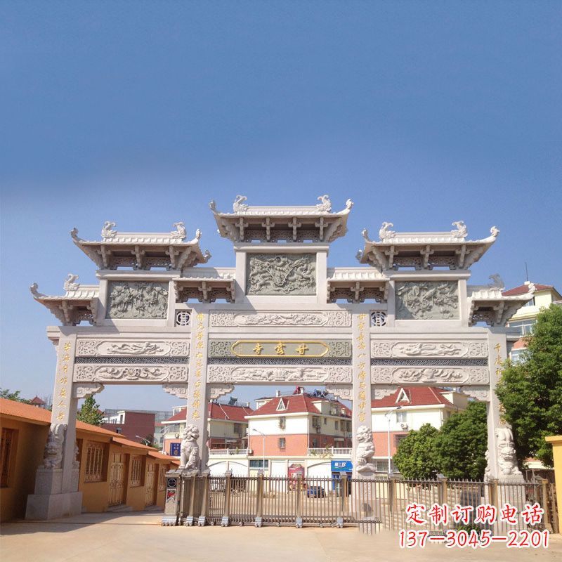 兰州寺院大门石雕牌楼