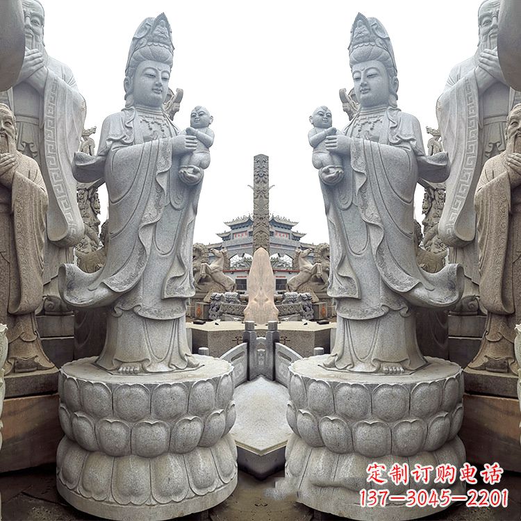 兰州送子观音青石雕塑