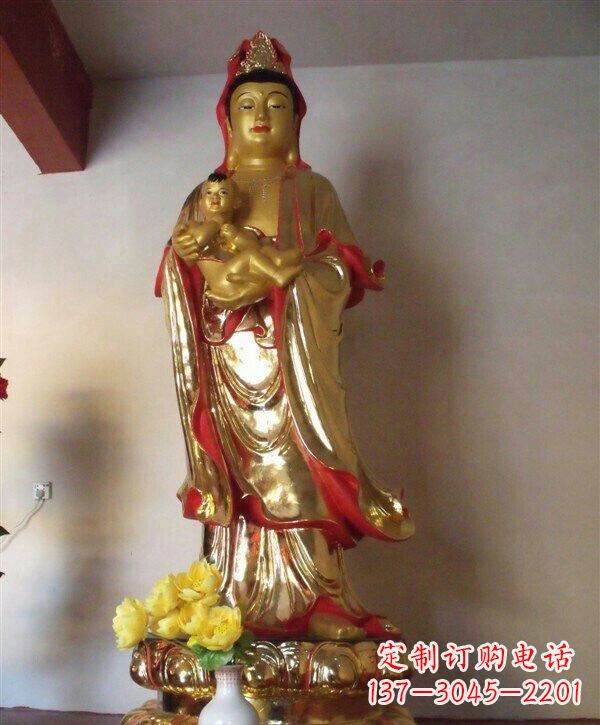 兰州送子观音铜雕 (2)