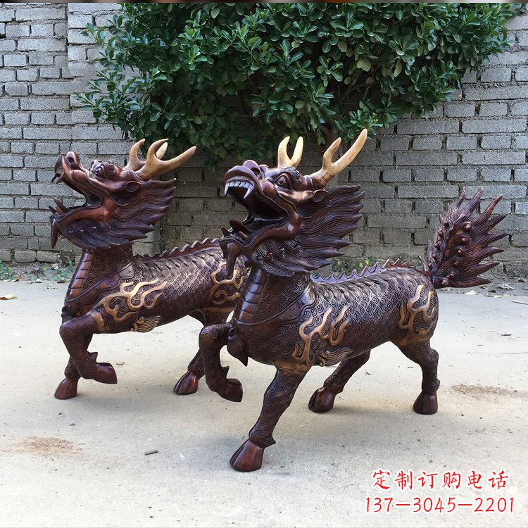 兰州送子麒麟铜雕塑