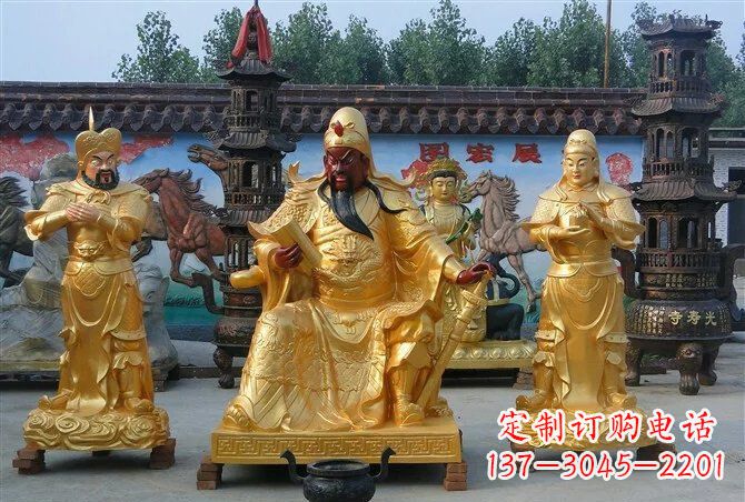 兰州贴金关公铜雕