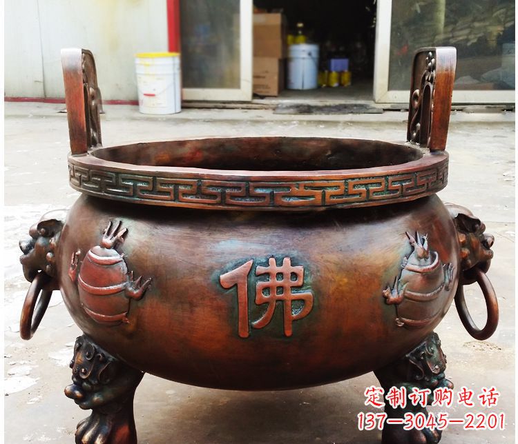 兰州铜雕祠堂景观香炉