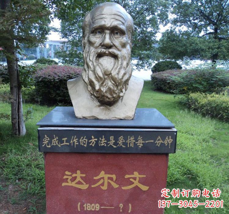 兰州铜雕达尔文头像雕塑