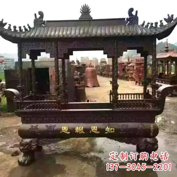 兰州铜雕纯铜香炉
