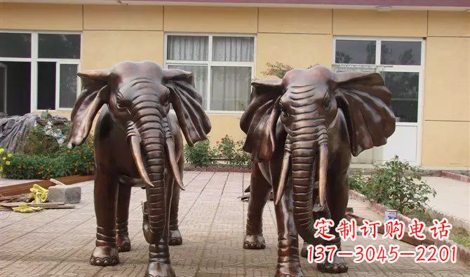兰州铜雕大象公司门口动物雕塑