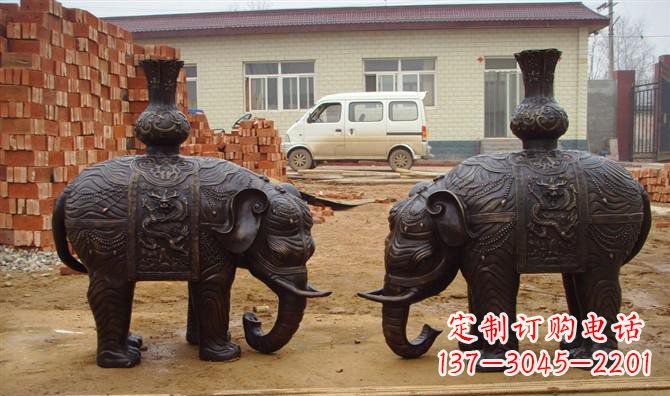 兰州铜雕大象公园动物雕塑