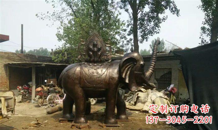 兰州铜雕大象平安吉祥公园动物雕塑