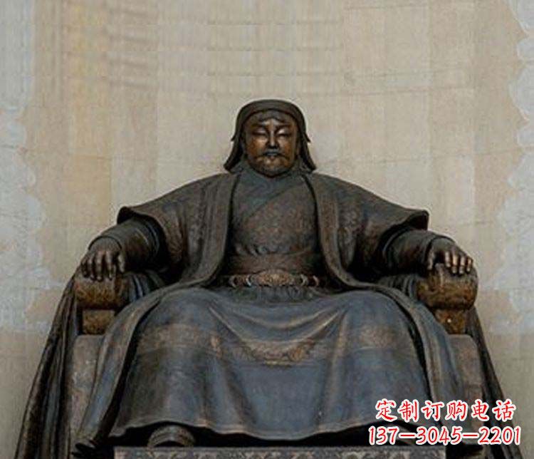 兰州铜雕大型成吉思汗雕塑