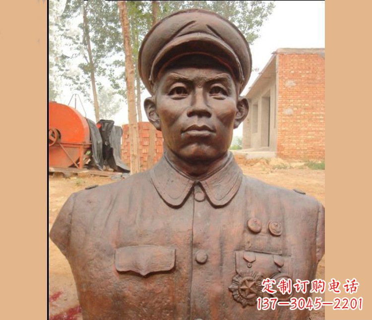 兰州铜雕广场军人胸像雕塑
