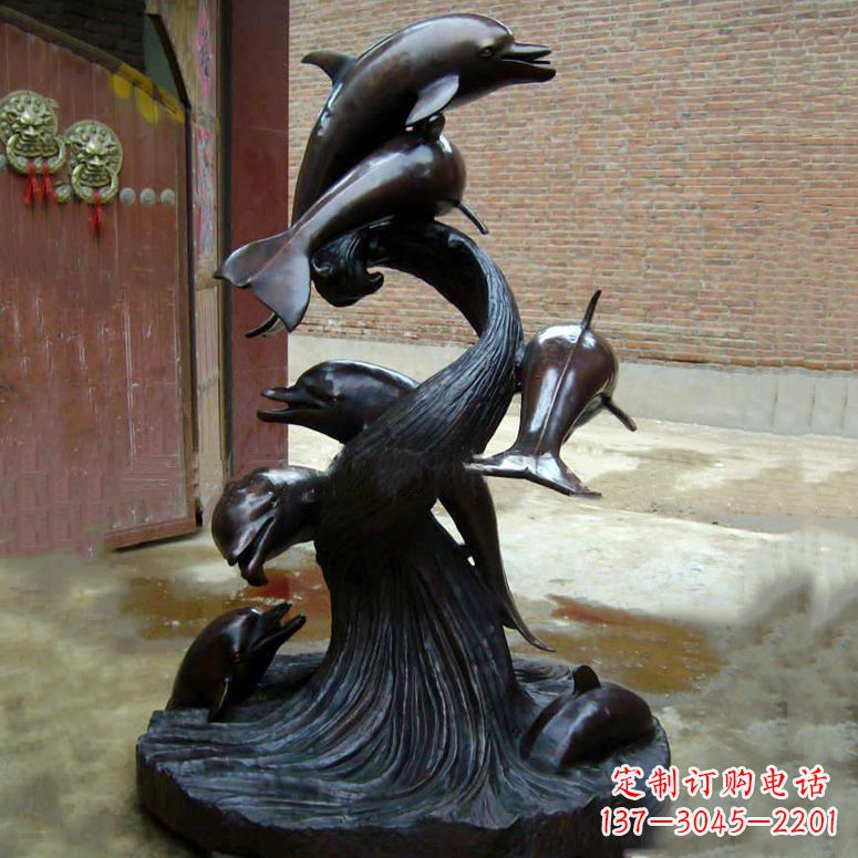兰州铜雕海豚景观雕塑