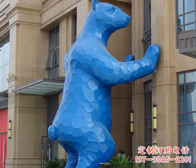 兰州铜雕几何狗熊雕塑