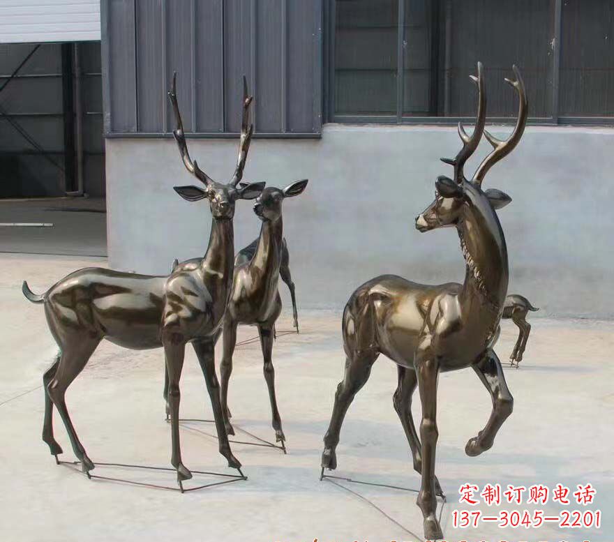 兰州铜雕鹿群雕塑