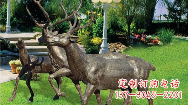兰州铜雕鹿公园动物雕塑