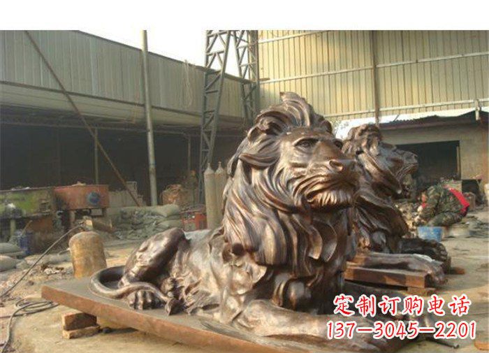 兰州铜雕狮子公司门口雕塑
