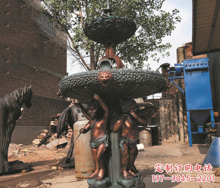 兰州铜雕西方人物喷泉景观雕塑