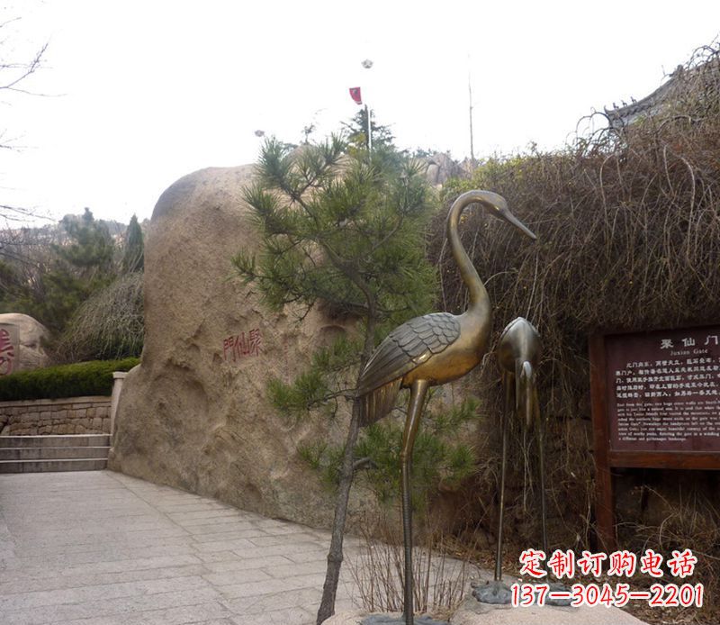兰州铜雕仙鹤