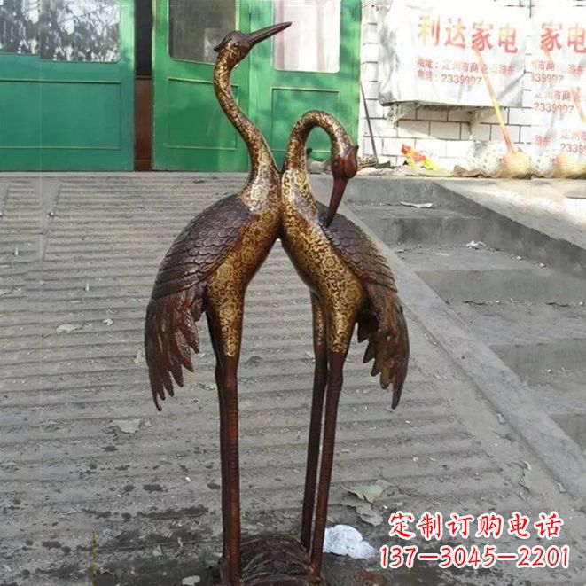 兰州铜雕仙鹤夫妻