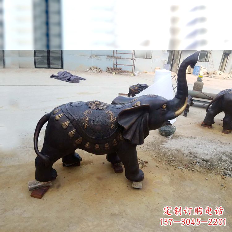 兰州铜雕小象雕塑摆件