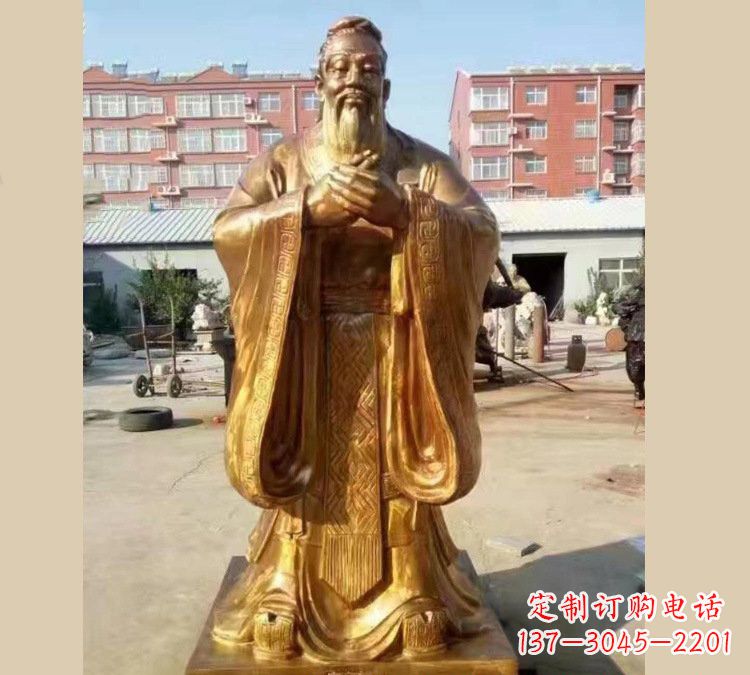 兰州铜雕校园孔子