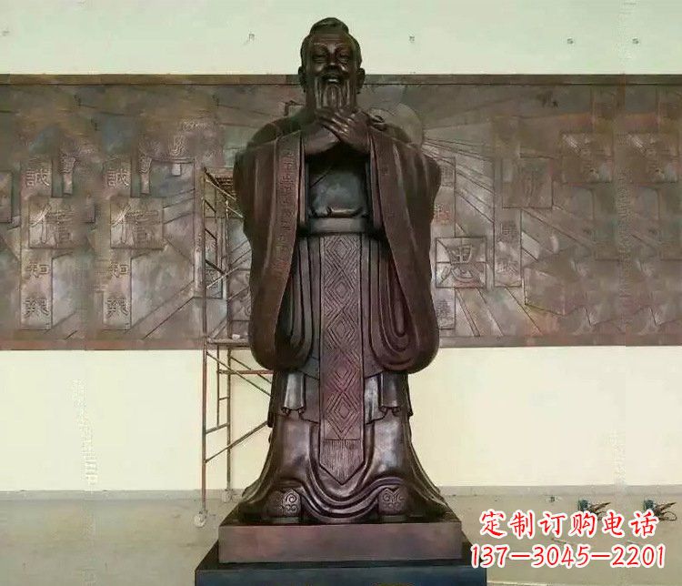 兰州铜雕校园孔子文化雕塑摆件 (2)