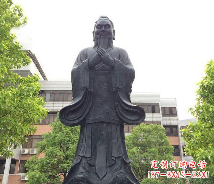 兰州铜雕学校孔子圣人雕塑摆件