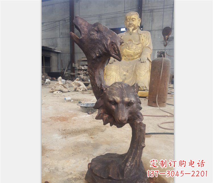 兰州铜雕园林金钱豹动物雕塑
