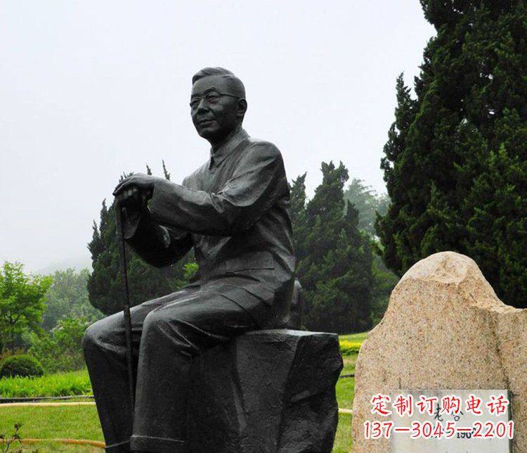 兰州铜雕园林老舍人物雕塑