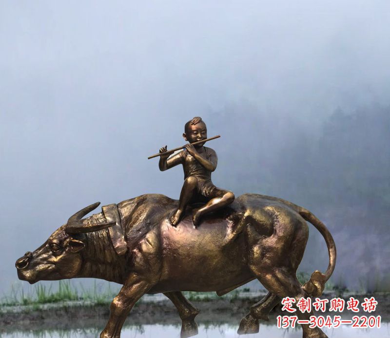 兰州铜雕园林牧童骑牛