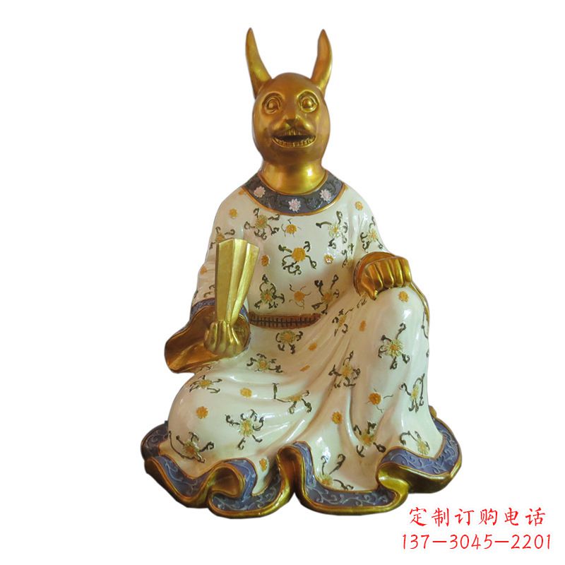 兰州兔-玻璃钢彩绘生肖雕塑