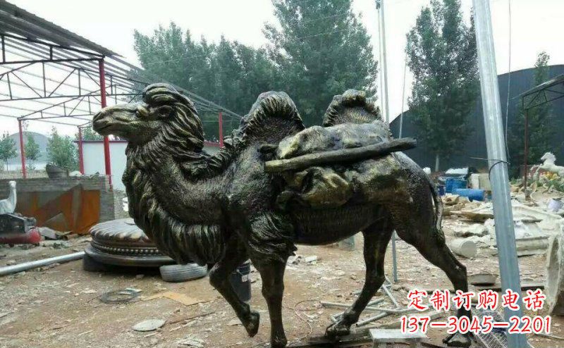 兰州驮着东西的骆驼铜雕