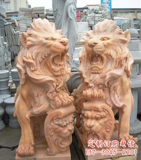 兰州晚霞红盾牌欧式狮子