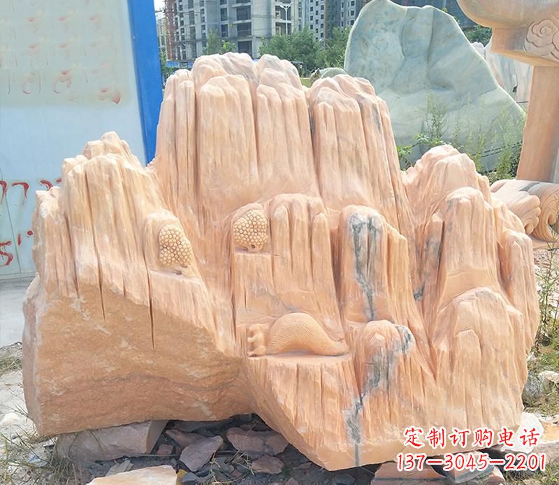 兰州晚霞红景观假山雕塑