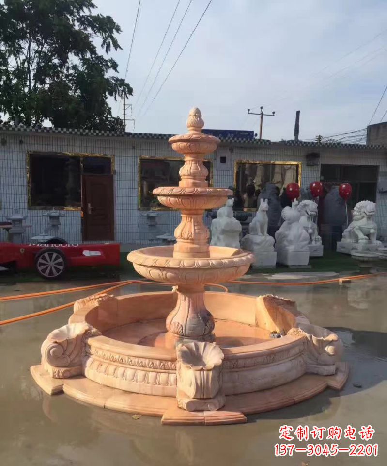 兰州晚霞红欧式流水喷泉