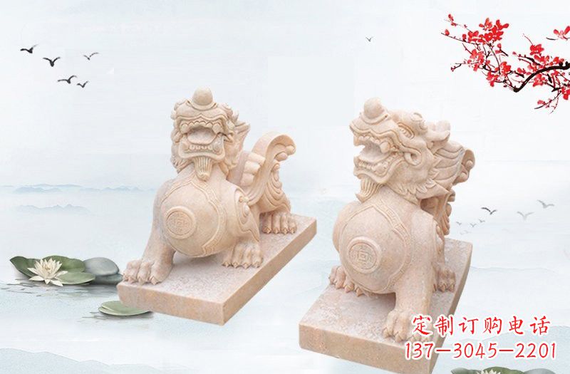 兰州晚霞红貔貅雕塑 (2)