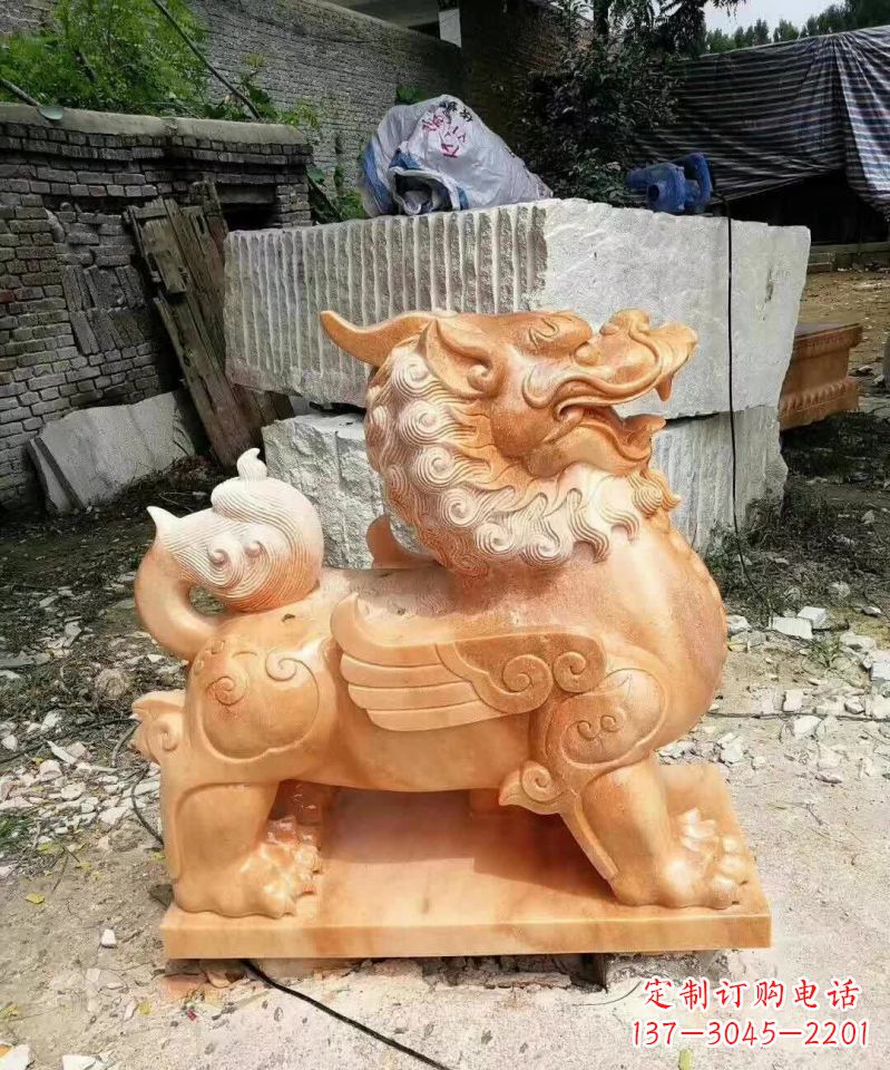 兰州晚霞红貔貅雕塑1
